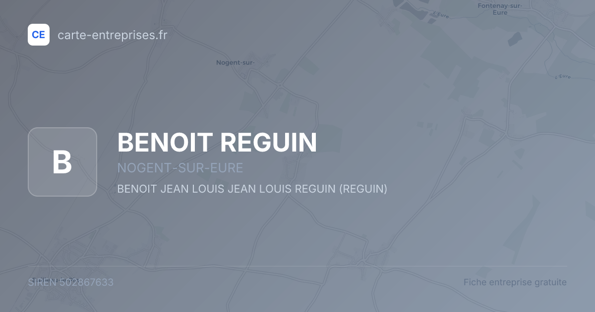 BENOIT REGUIN — 502867633 — fiche entreprise