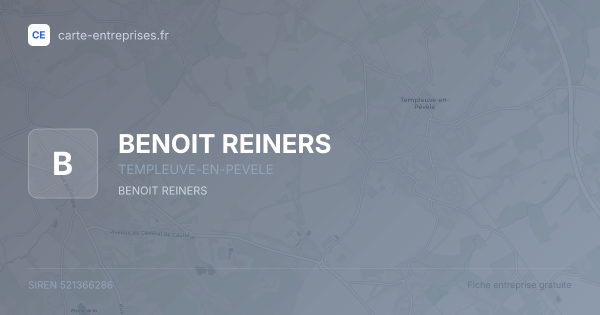 BENOIT REINERS — 521366286 — fiche entreprise