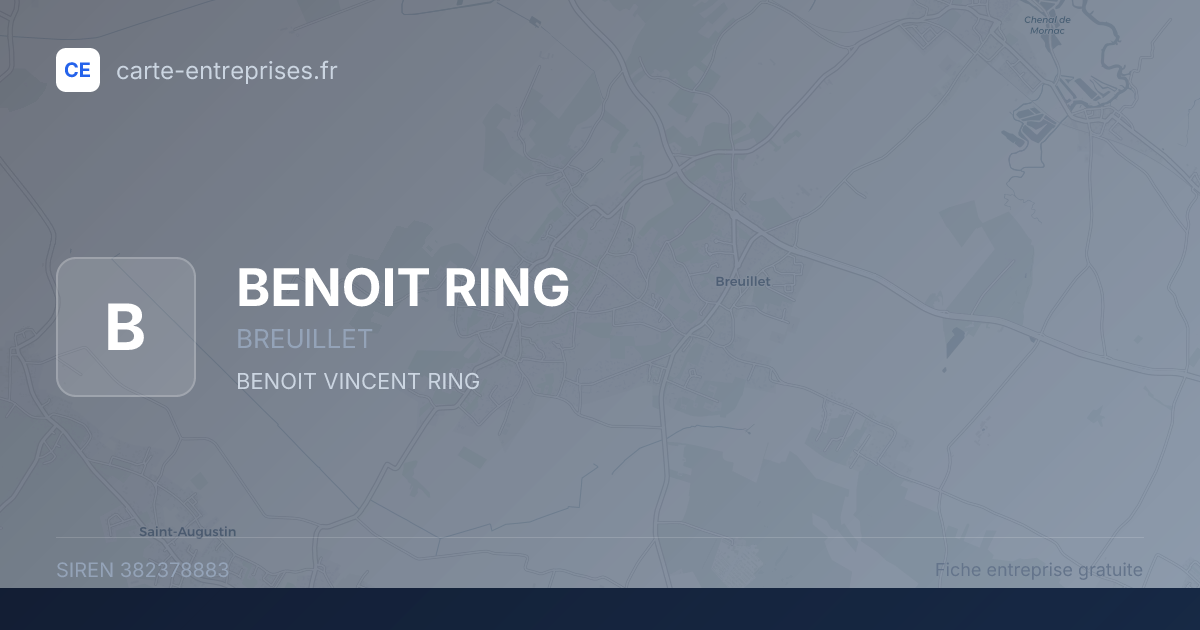 BENOIT RING — 382378883 — fiche entreprise
