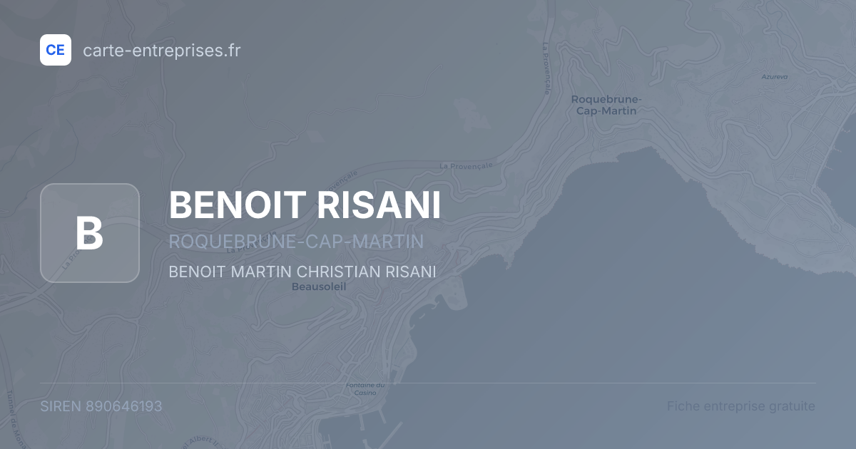 BENOIT RISANI — 890646193 — fiche entreprise