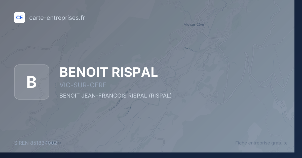BENOIT RISPAL — 851834002 — fiche entreprise