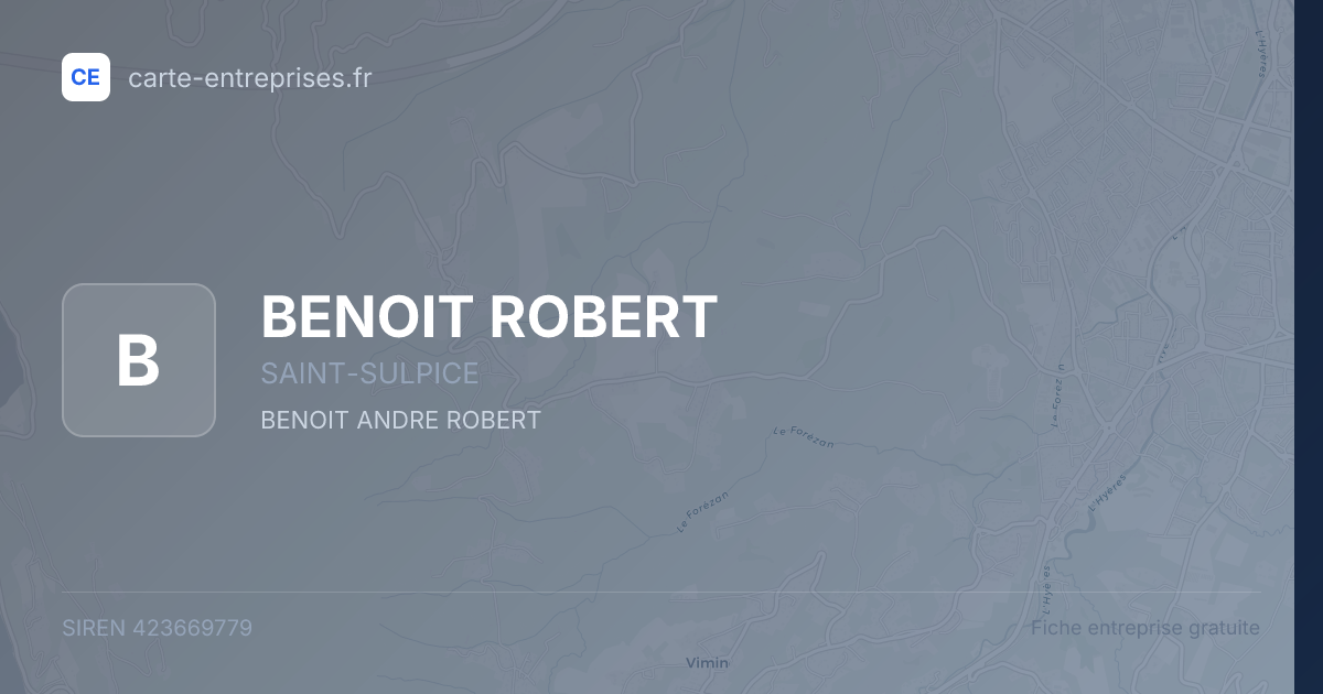BENOIT ROBERT — 423669779 — fiche entreprise