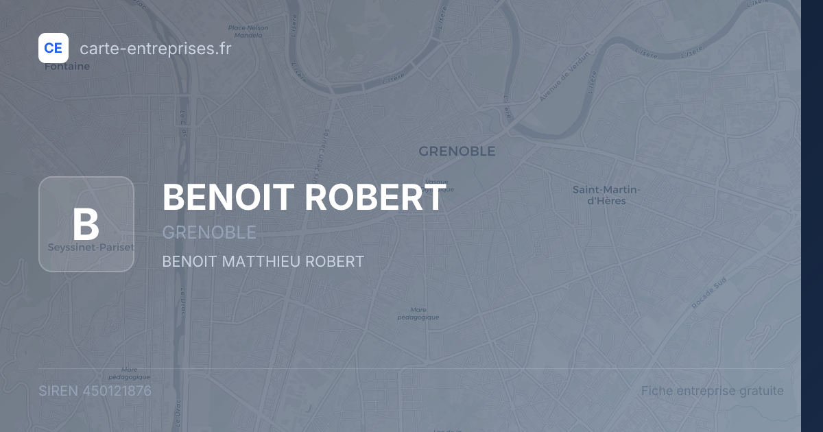 BENOIT ROBERT — 450121876 — fiche entreprise