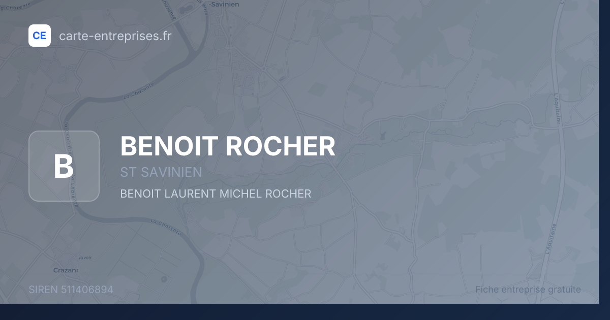 BENOIT ROCHER — 511406894 — fiche entreprise