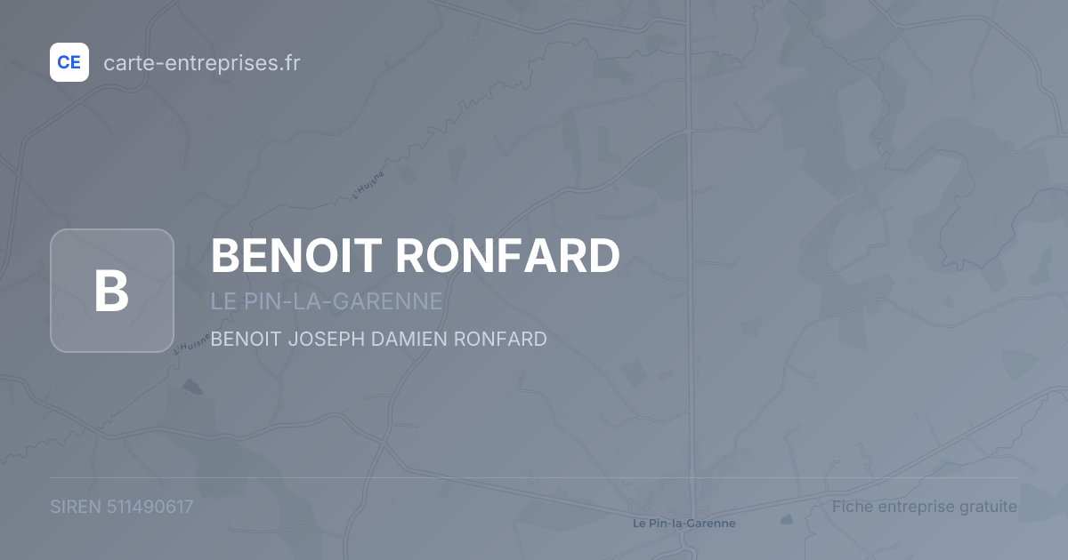 BENOIT RONFARD — 511490617 — fiche entreprise