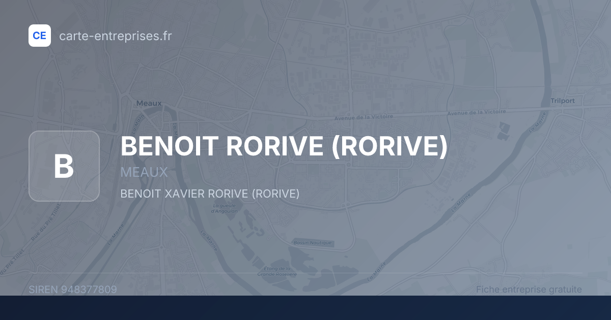 BENOIT RORIVE (RORIVE) — 948377809 — fiche entreprise
