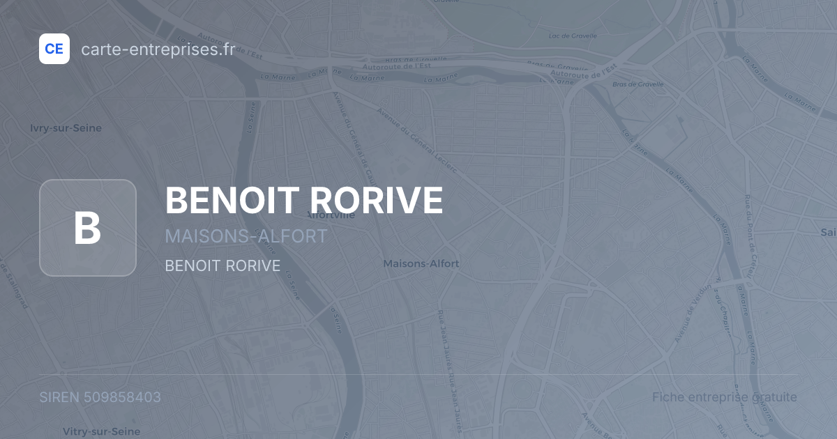 BENOIT RORIVE — 509858403 — fiche entreprise