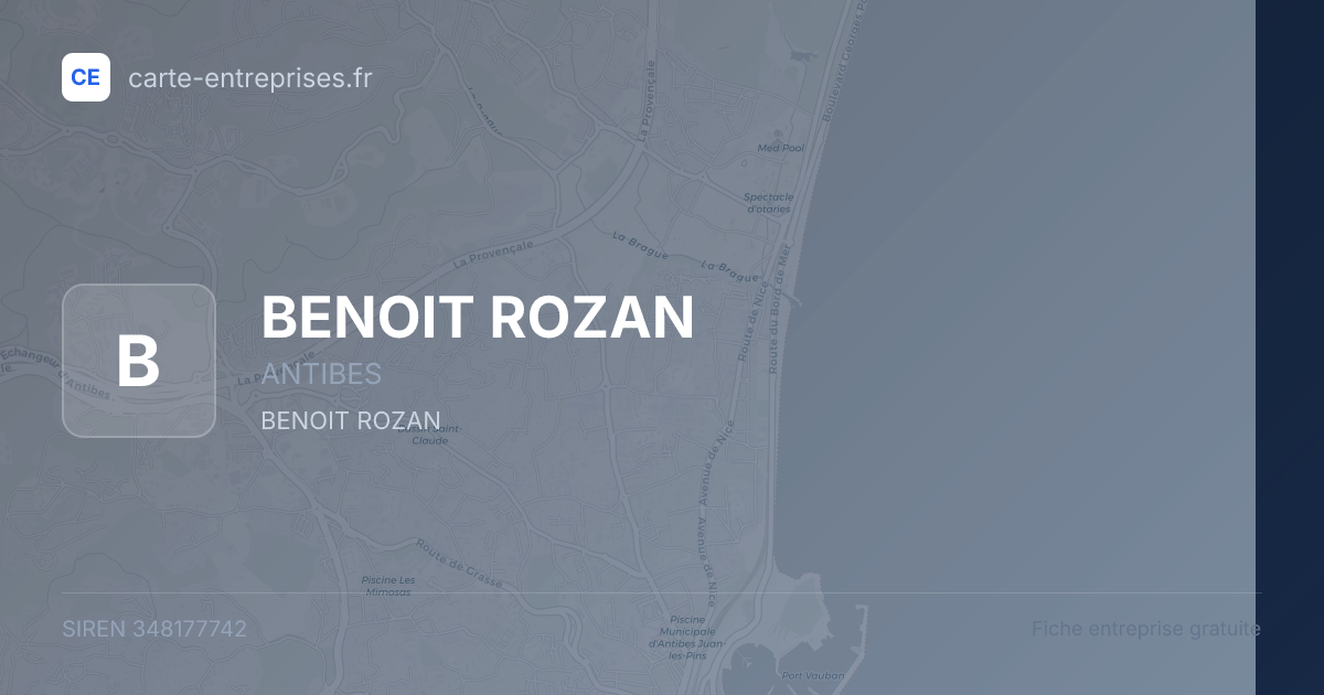 BENOIT ROZAN — 348177742 — fiche entreprise