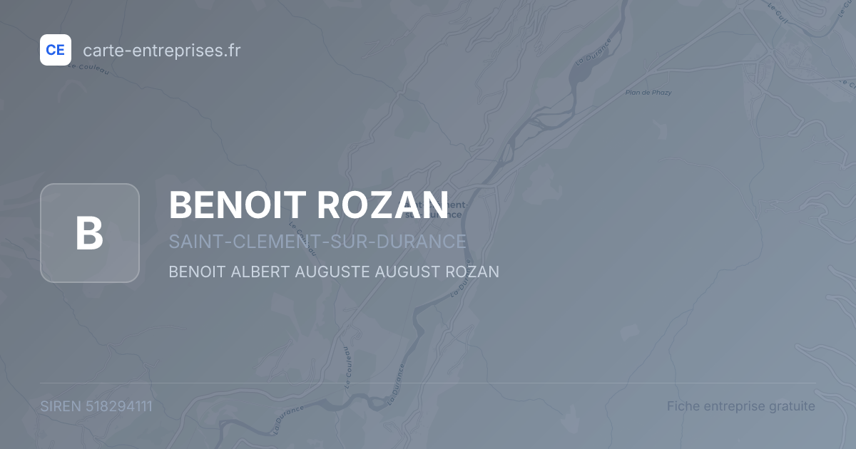 BENOIT ROZAN — 518294111 — fiche entreprise
