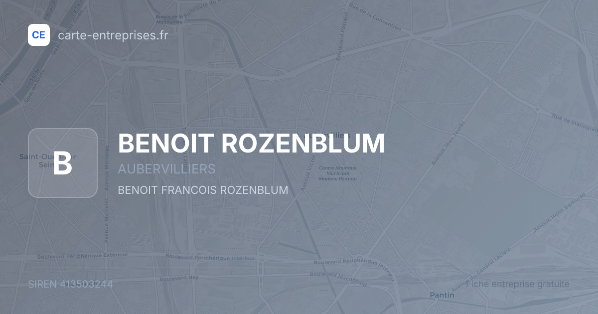 BENOIT ROZENBLUM — 413503244 — fiche entreprise