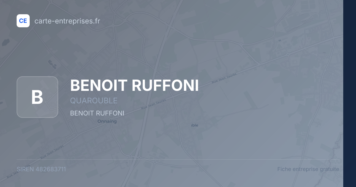 BENOIT RUFFONI — 482683711 — fiche entreprise