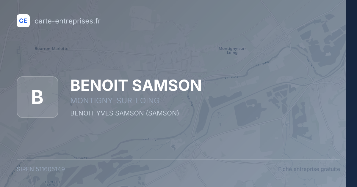 BENOIT SAMSON — 511605149 — fiche entreprise