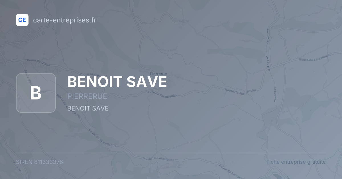 BENOIT SAVE — 811333376 — fiche entreprise
