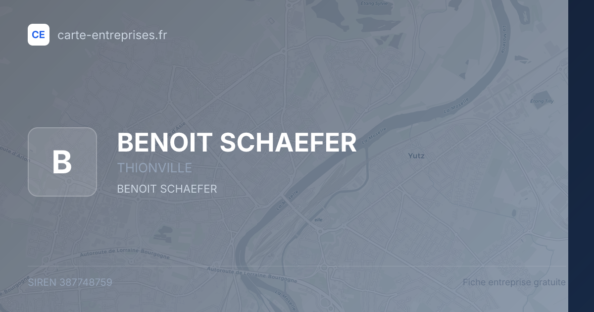 BENOIT SCHAEFER — 387748759 — fiche entreprise