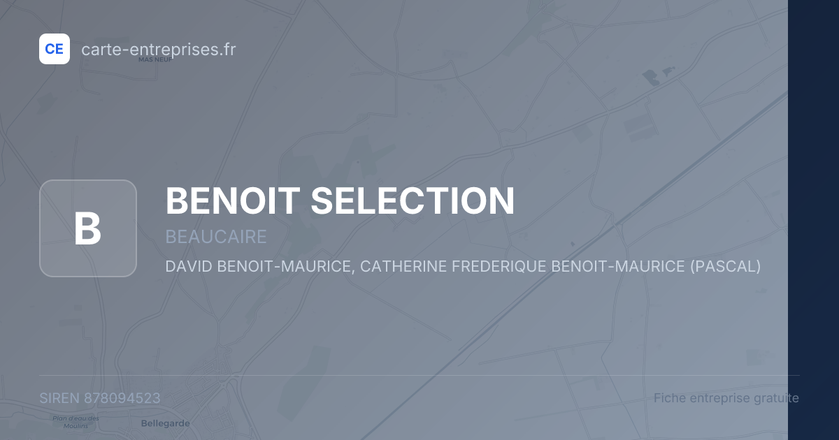 BENOIT SELECTION — 878094523 — fiche entreprise