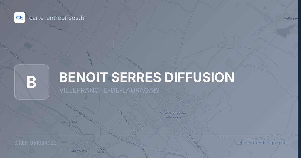 BENOIT SERRES DIFFUSION — 351024922 — fiche entreprise