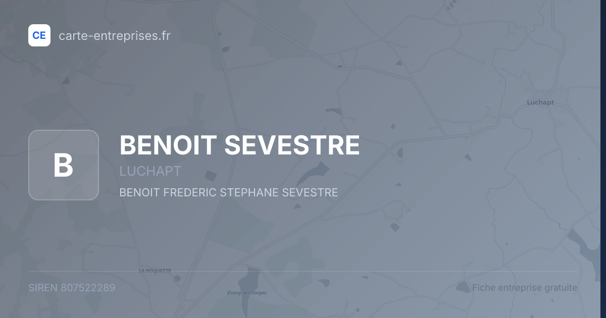 BENOIT SEVESTRE — 807522289 — fiche entreprise