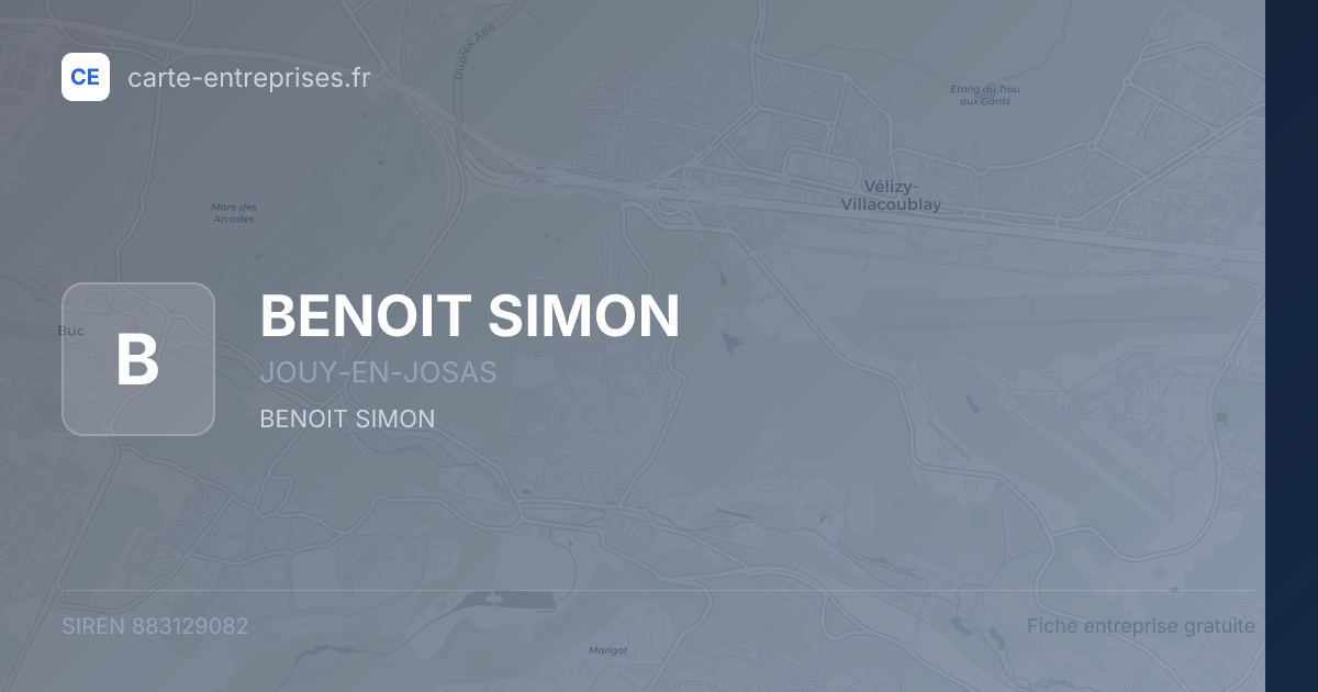 BENOIT SIMON — 883129082 — fiche entreprise