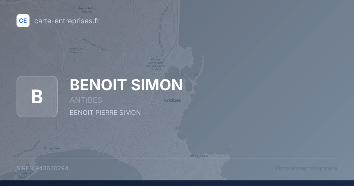 BENOIT SIMON — 943620294 — fiche entreprise