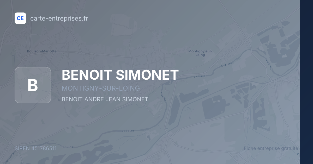 BENOIT SIMONET — 451786511 — fiche entreprise