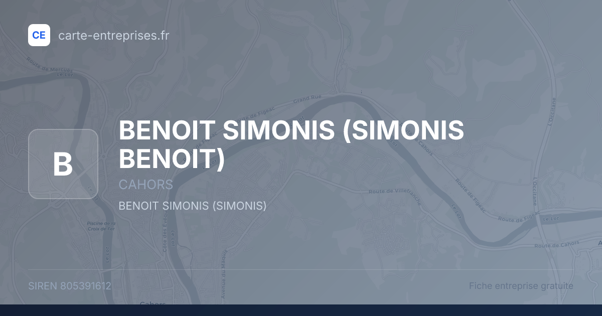 BENOIT SIMONIS (SIMONIS BENOIT) — 805391612 — fiche entreprise