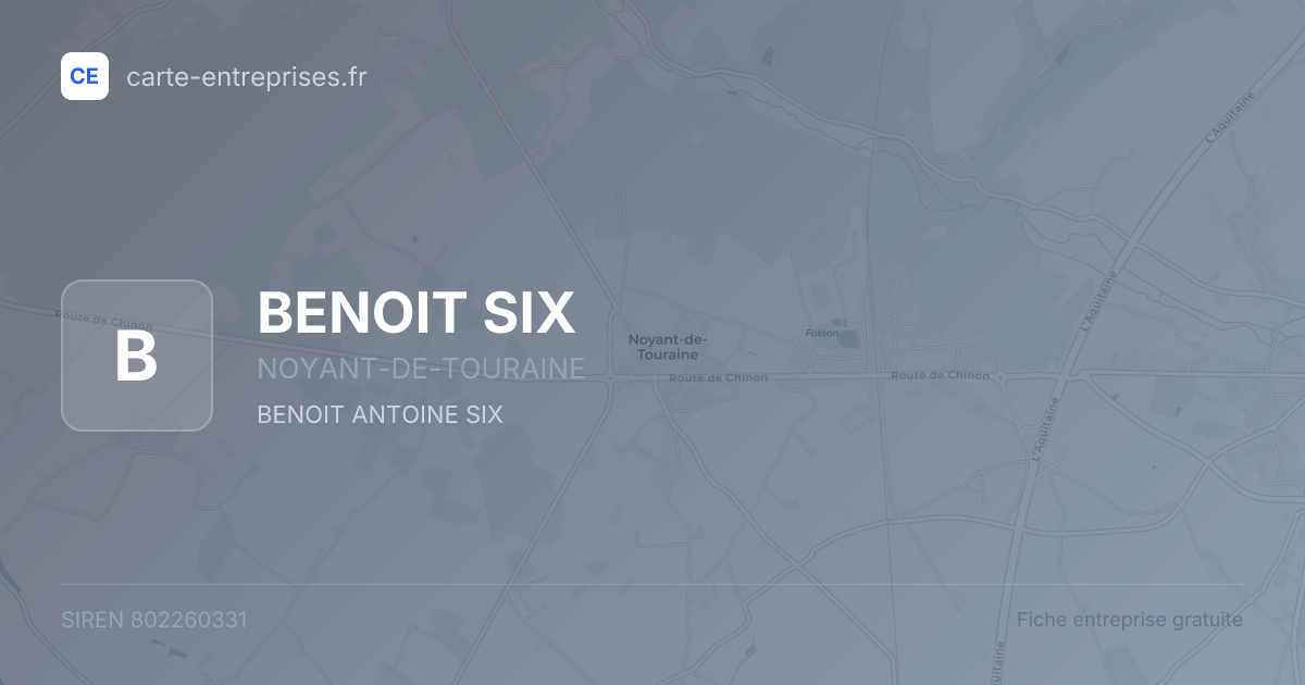 BENOIT SIX — 802260331 — fiche entreprise