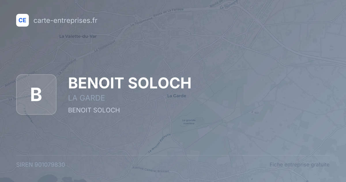 BENOIT SOLOCH — 901079830 — fiche entreprise