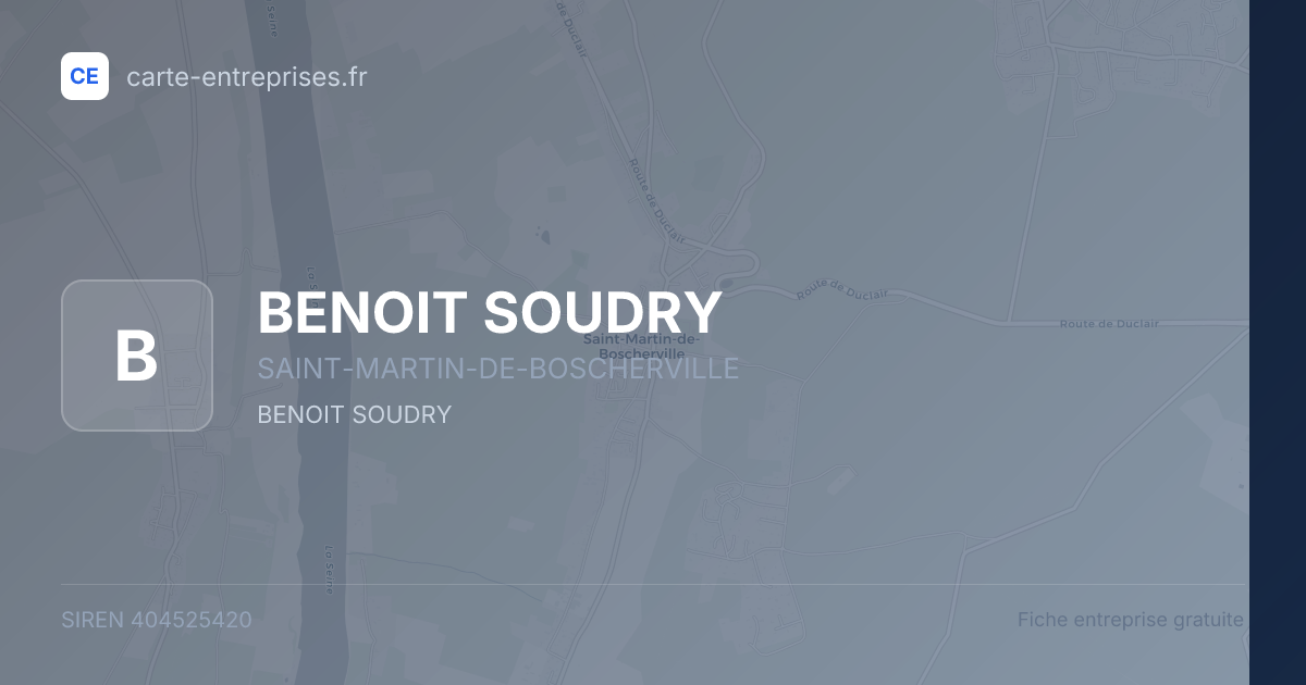 BENOIT SOUDRY — 404525420 — fiche entreprise