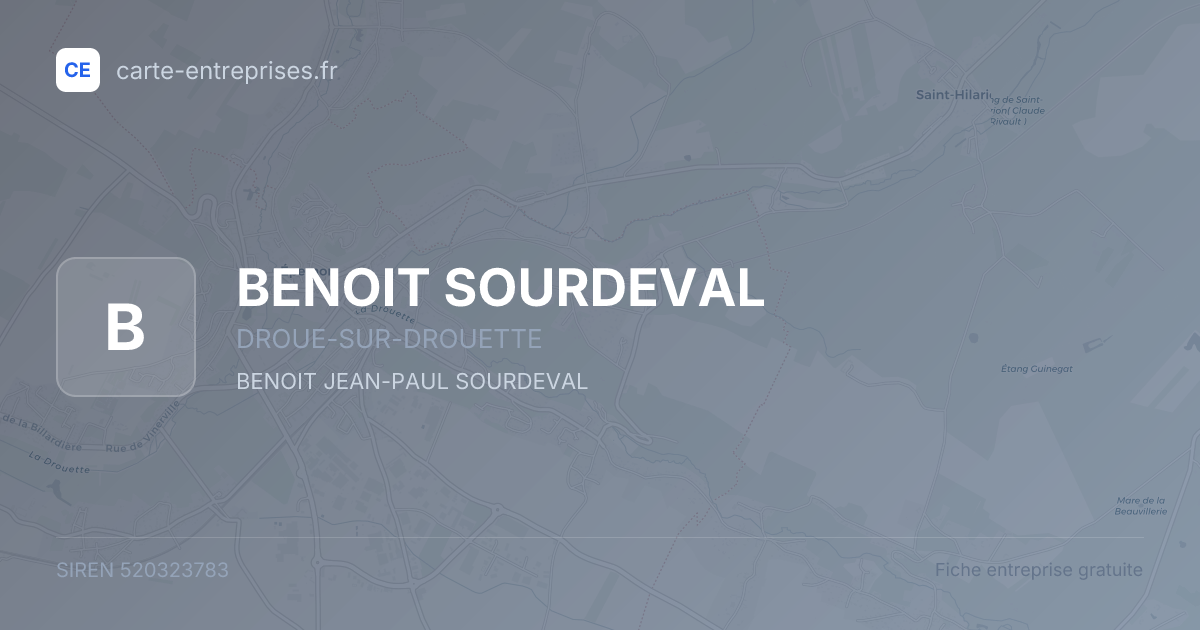BENOIT SOURDEVAL — 520323783 — fiche entreprise