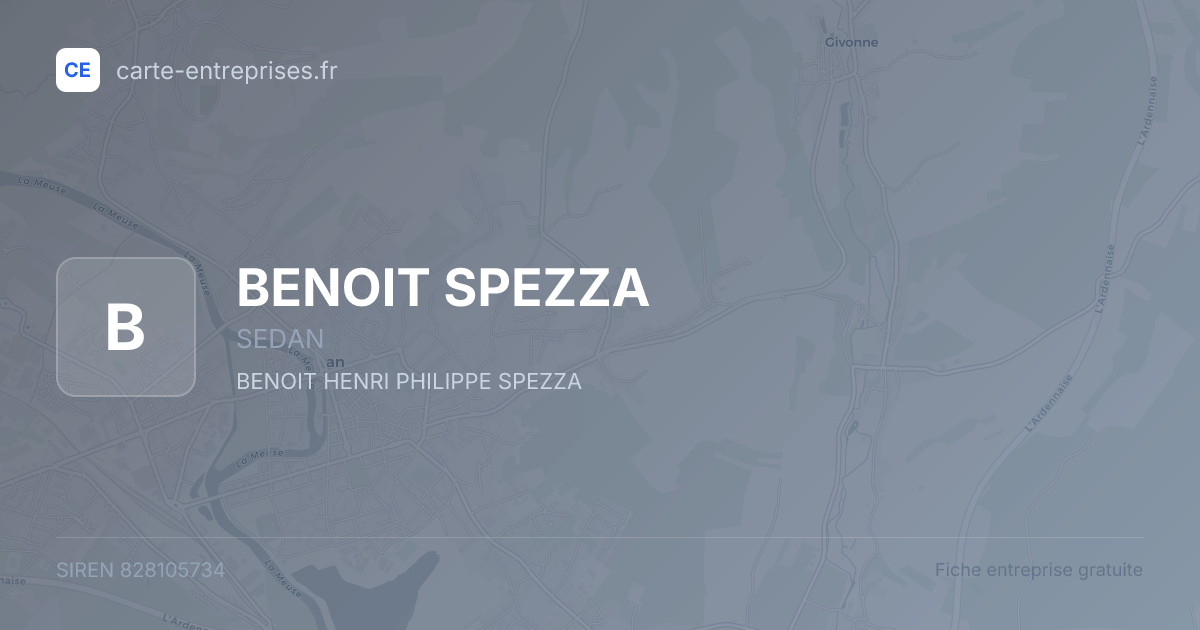BENOIT SPEZZA — 828105734 — fiche entreprise