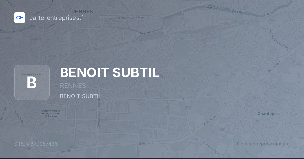 BENOIT SUBTIL — 879987436 — fiche entreprise