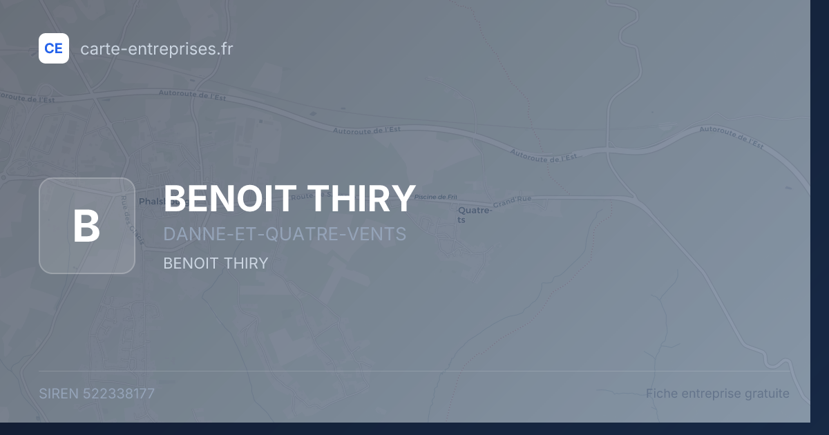 BENOIT THIRY — 522338177 — fiche entreprise