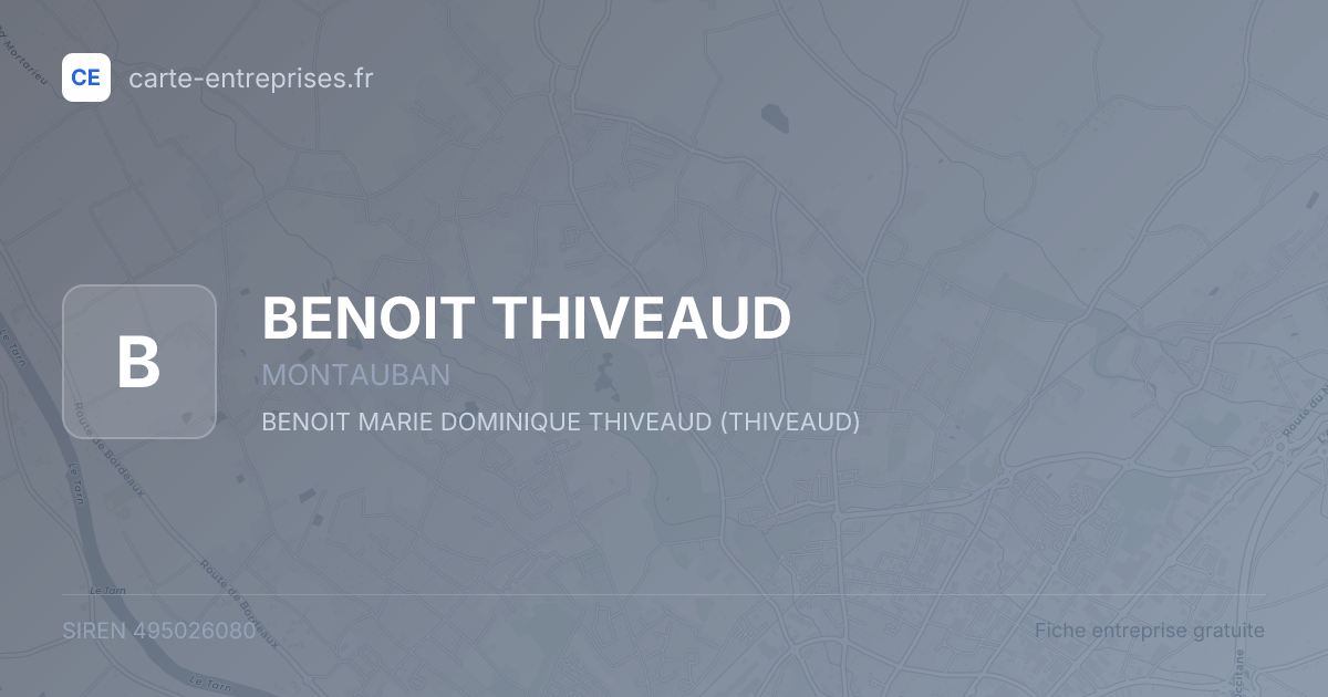 BENOIT THIVEAUD — 495026080 — fiche entreprise