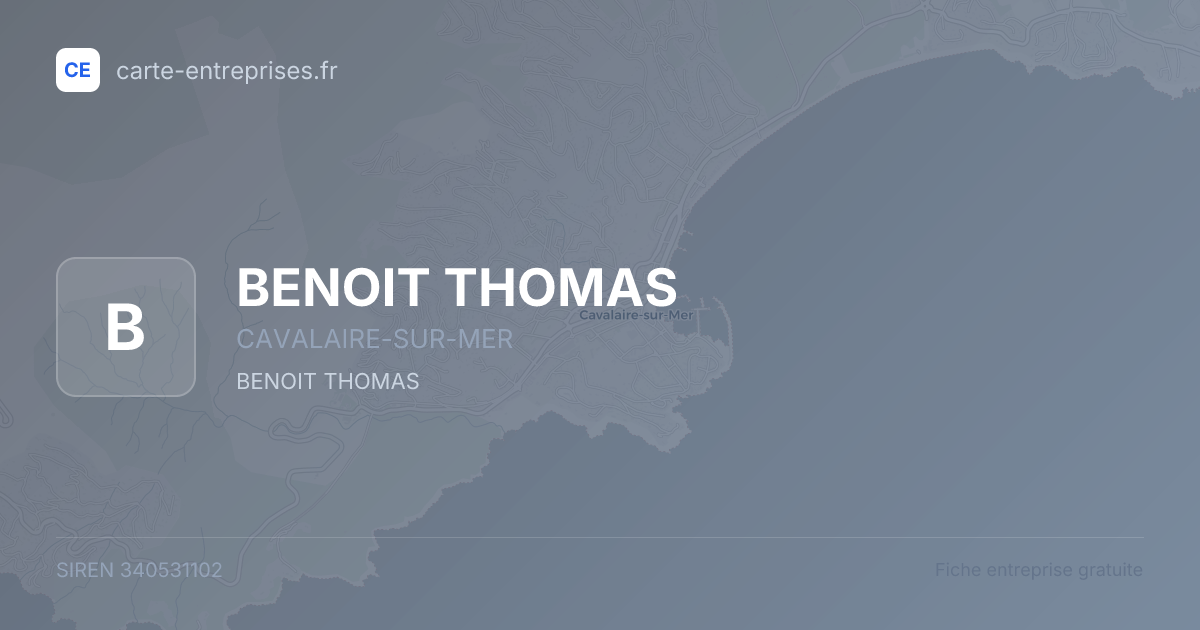 BENOIT THOMAS — 340531102 — fiche entreprise
