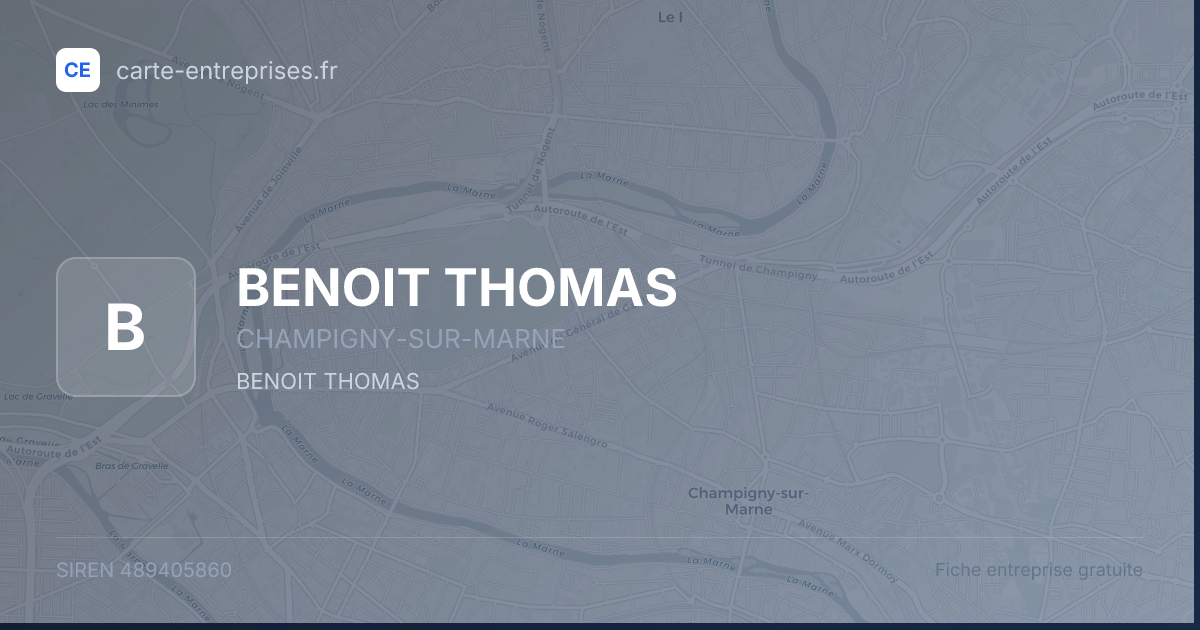 BENOIT THOMAS — 489405860 — fiche entreprise