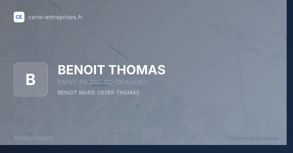 BENOIT THOMAS — 519686711 — fiche entreprise