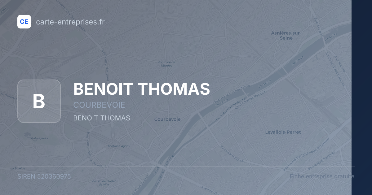 BENOIT THOMAS — 520360975 — fiche entreprise