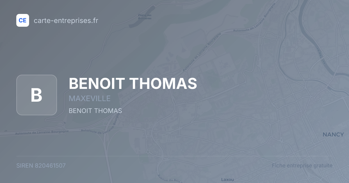BENOIT THOMAS — 820461507 — fiche entreprise