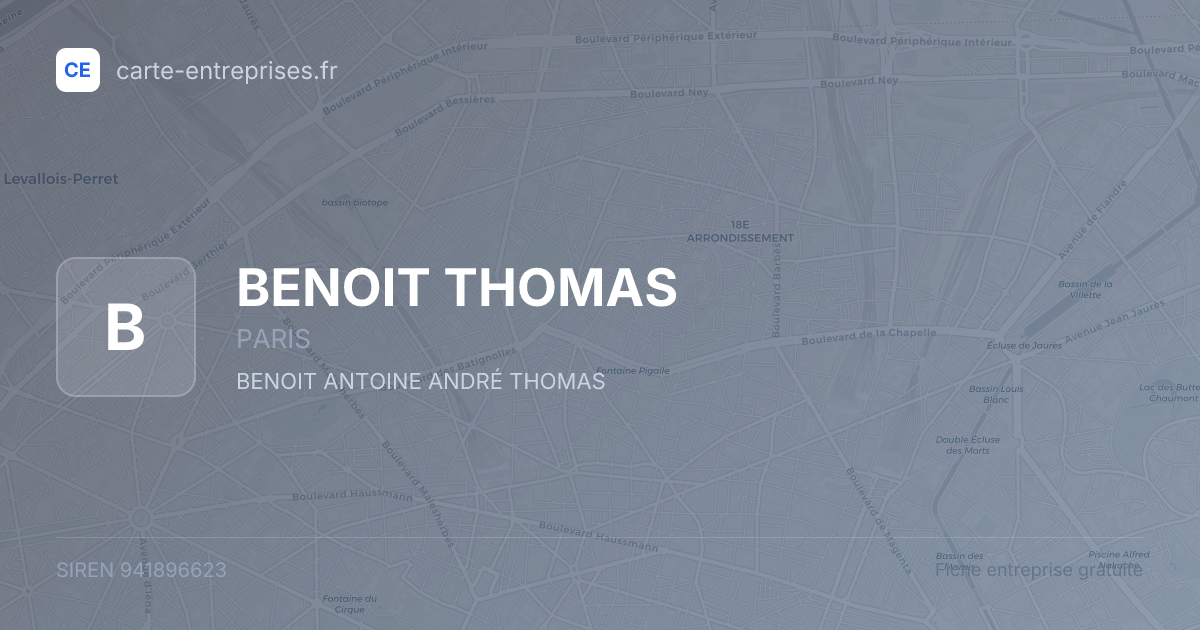 BENOIT THOMAS — 941896623 — fiche entreprise
