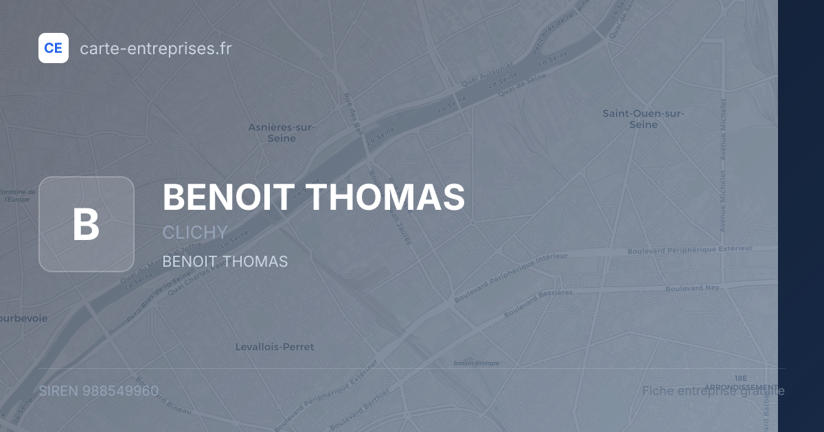BENOIT THOMAS — 988549960 — fiche entreprise
