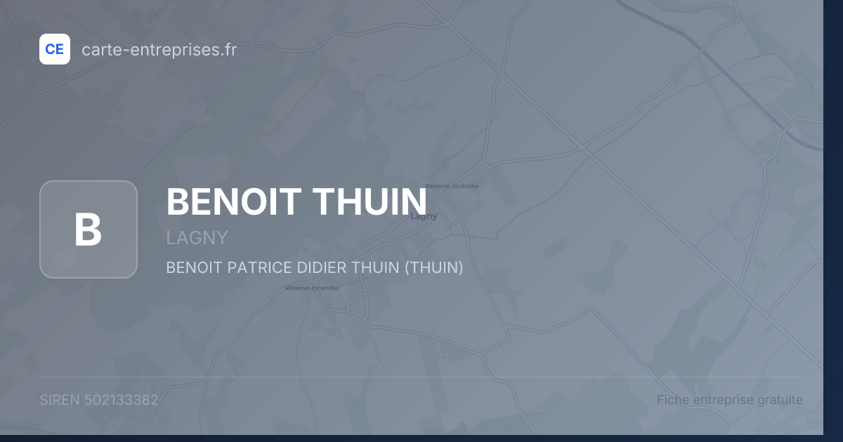 BENOIT THUIN — 502133382 — fiche entreprise