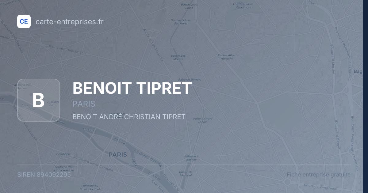 BENOIT TIPRET — 894092295 — fiche entreprise