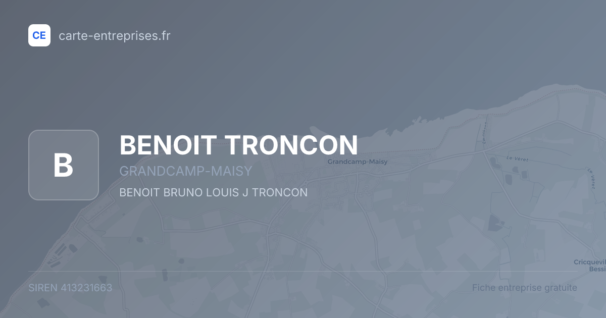 BENOIT TRONCON — 413231663 — fiche entreprise