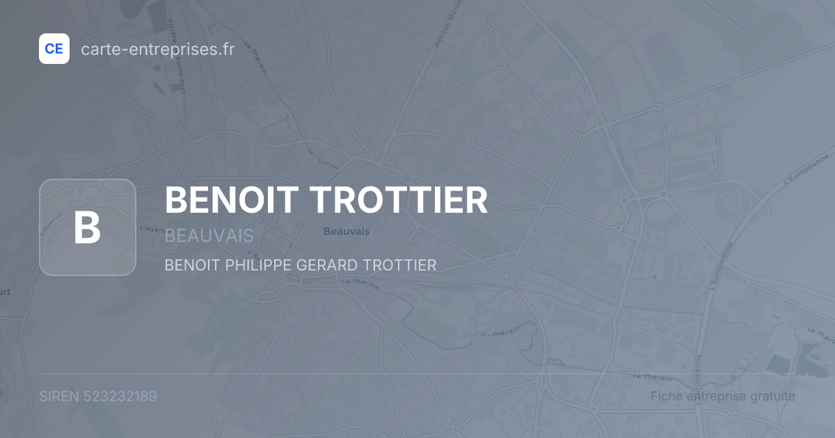 BENOIT TROTTIER — 523232189 — fiche entreprise