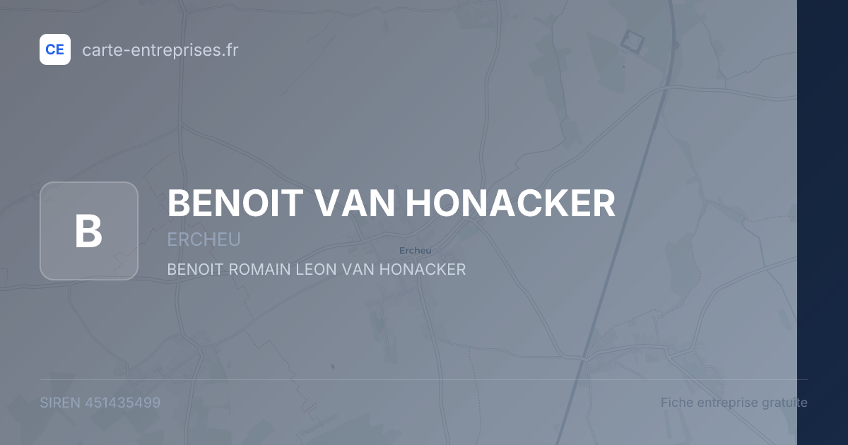 BENOIT VAN HONACKER — 451435499 — fiche entreprise