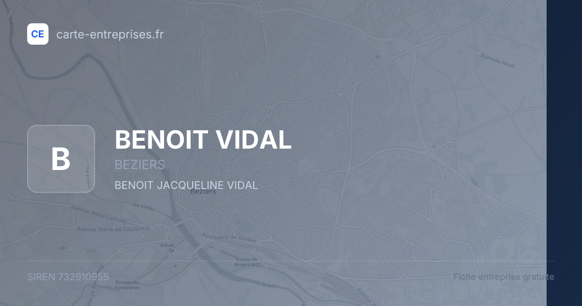 BENOIT VIDAL — 732910955 — fiche entreprise