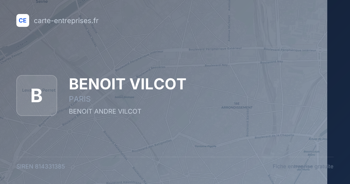 BENOIT VILCOT — 814331385 — fiche entreprise