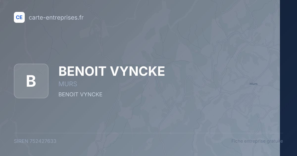 BENOIT VYNCKE — 752427633 — fiche entreprise