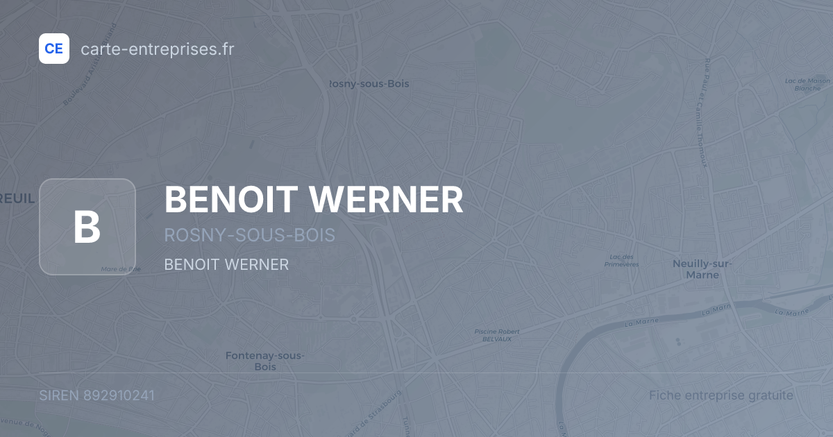 BENOIT WERNER — 892910241 — fiche entreprise