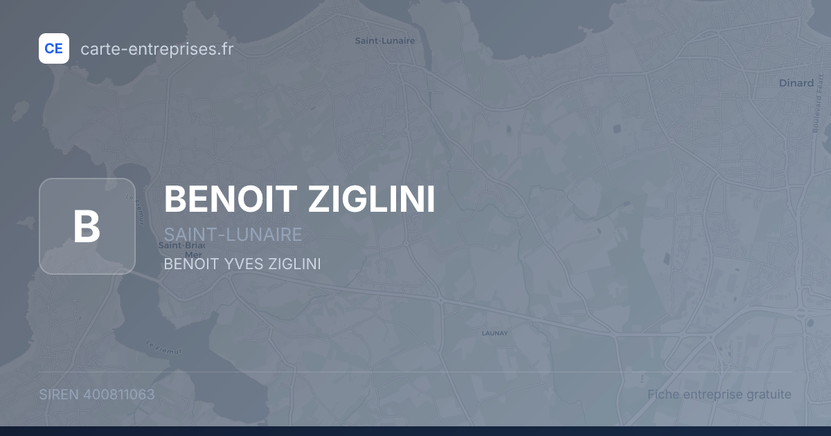 BENOIT ZIGLINI — 400811063 — fiche entreprise